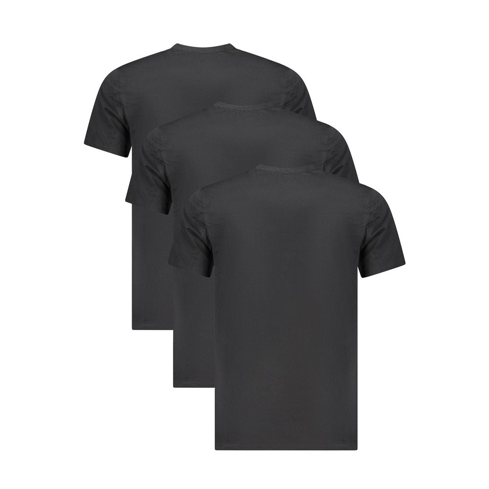 Schwarzes Herren-T-Shirt aus Baumwolle