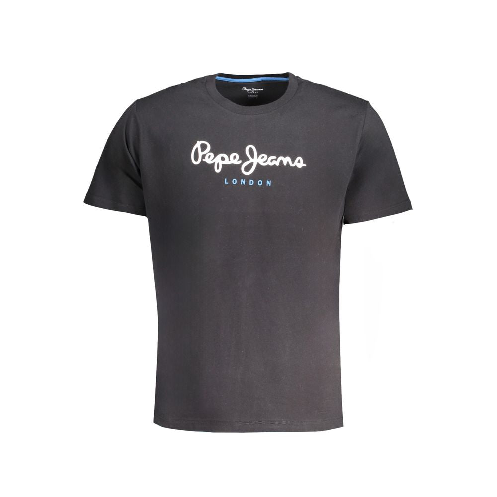 Schwarzes Baumwoll-T-Shirt