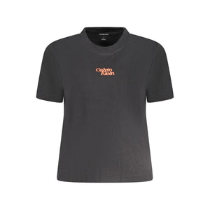 Black Cotton Women T-Shirt