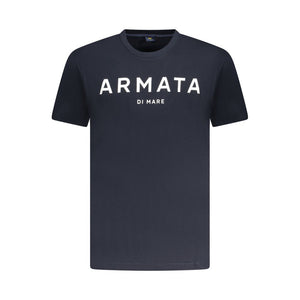 Blue Cotton Men T-Shirt