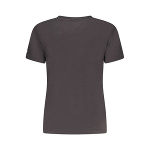 Schwarzes Damen-T-Shirt aus Baumwolle