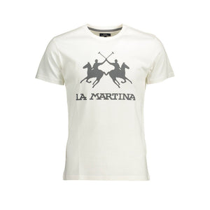 Elegantes weißes Baumwoll-T-Shirt mit Rundhalsausschnitt