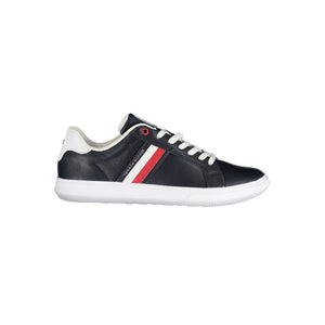 Elegante blaue Schnür-Sneaker mit Kontrastdetails
