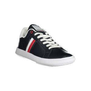 Elegante blaue Schnür-Sneaker mit Kontrastdetails