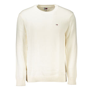 Schicker weißer Baumwollpullover mit Rundhalsausschnitt