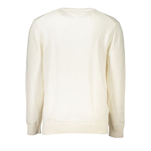 Schicker weißer Baumwollpullover mit Rundhalsausschnitt