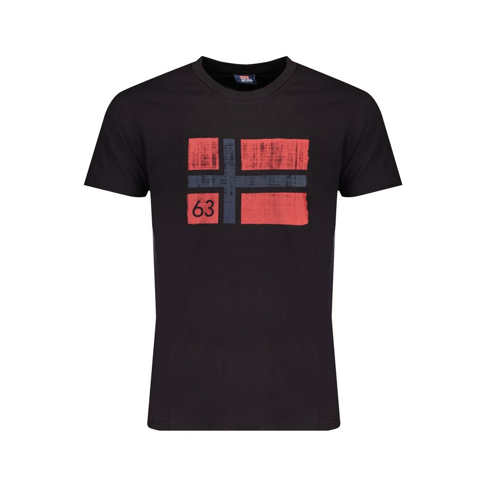 Schwarzes Baumwoll-T-Shirt