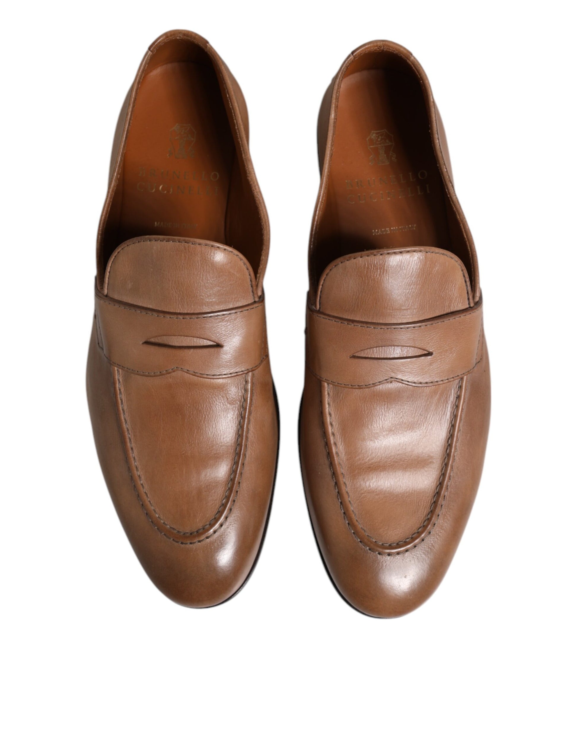 Braune Loafer-Abendschuhe aus Leder