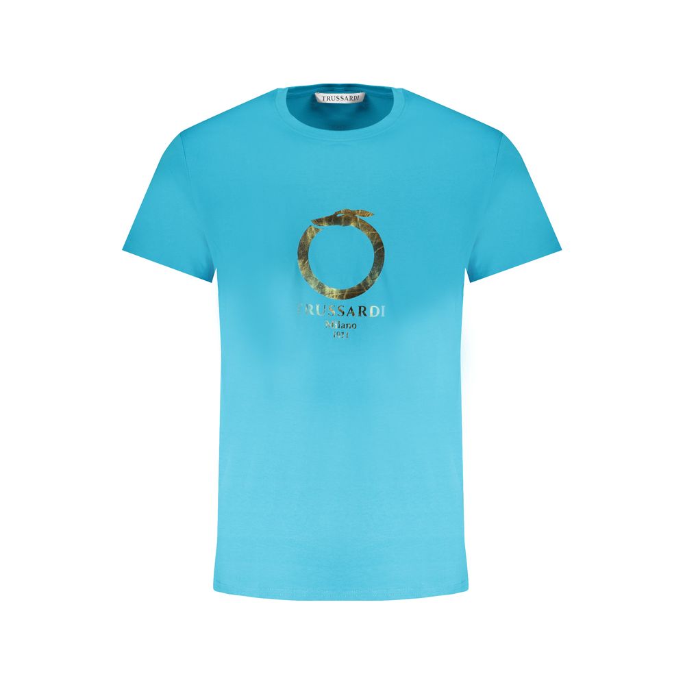 Hellblaues Herren-T-Shirt aus Baumwolle