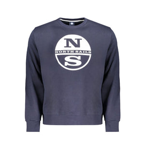 Blauer Baumwollpullover