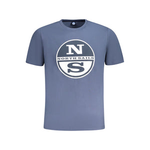 Blaues Herren-T-Shirt aus Baumwolle