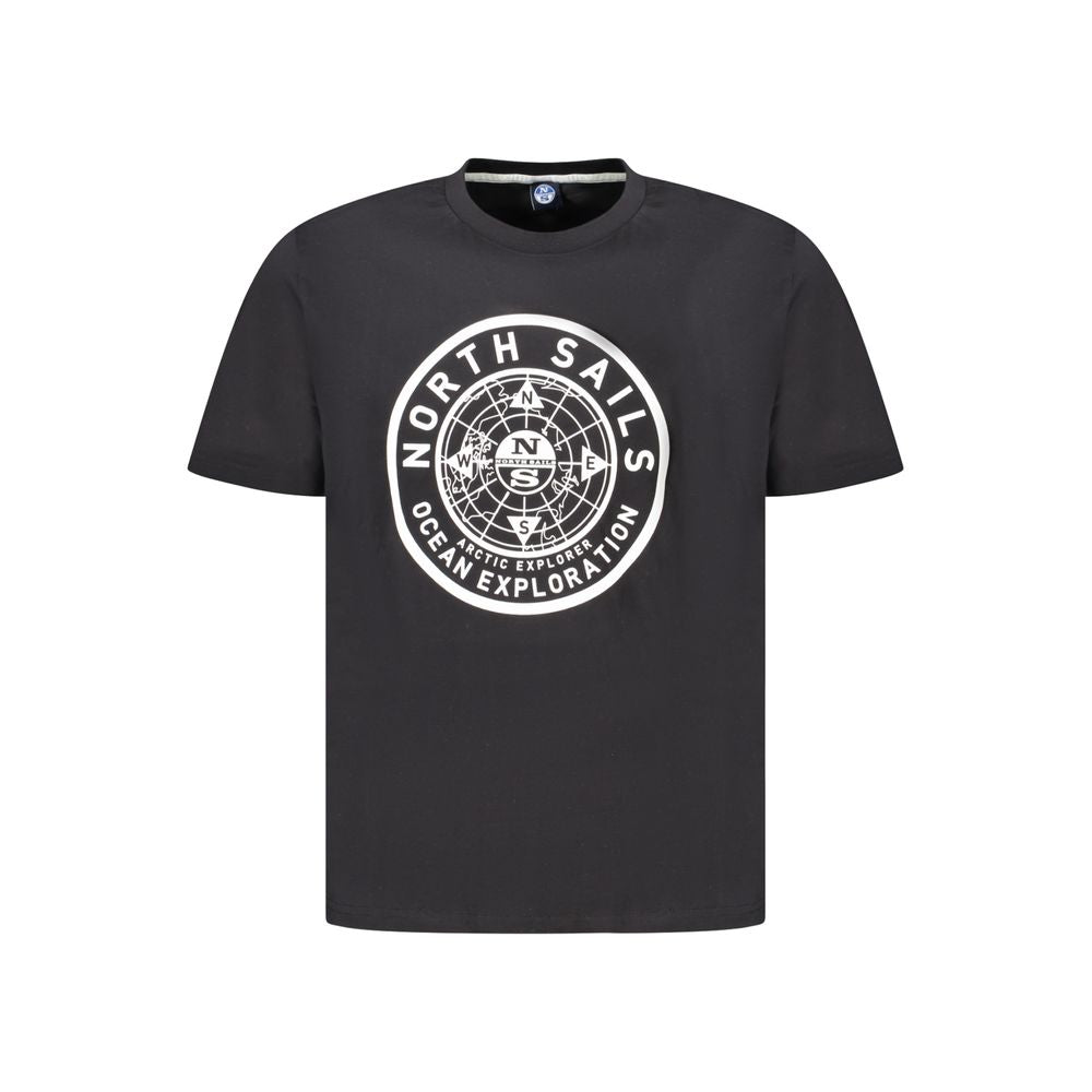 Schwarzes Herren-T-Shirt aus Baumwolle