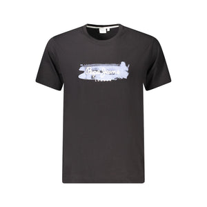 Schwarzes Herren-T-Shirt aus Baumwolle