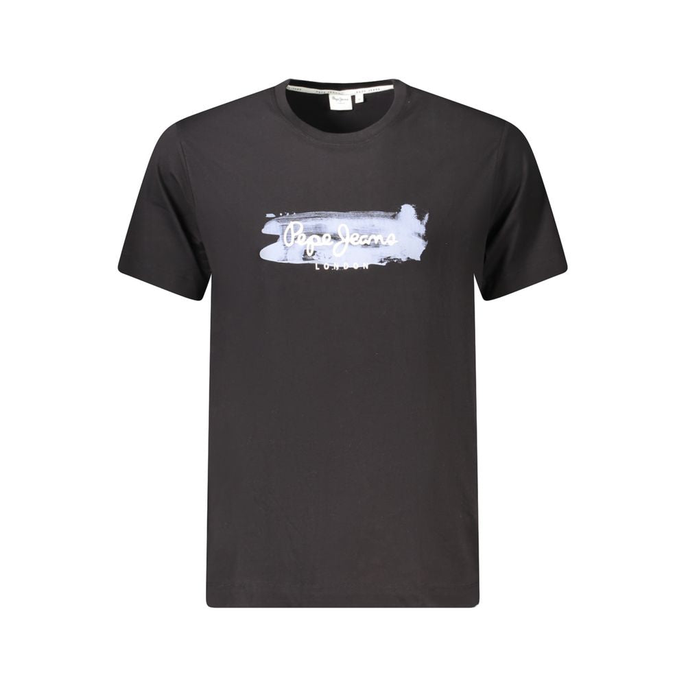 Schwarzes Herren-T-Shirt aus Baumwolle