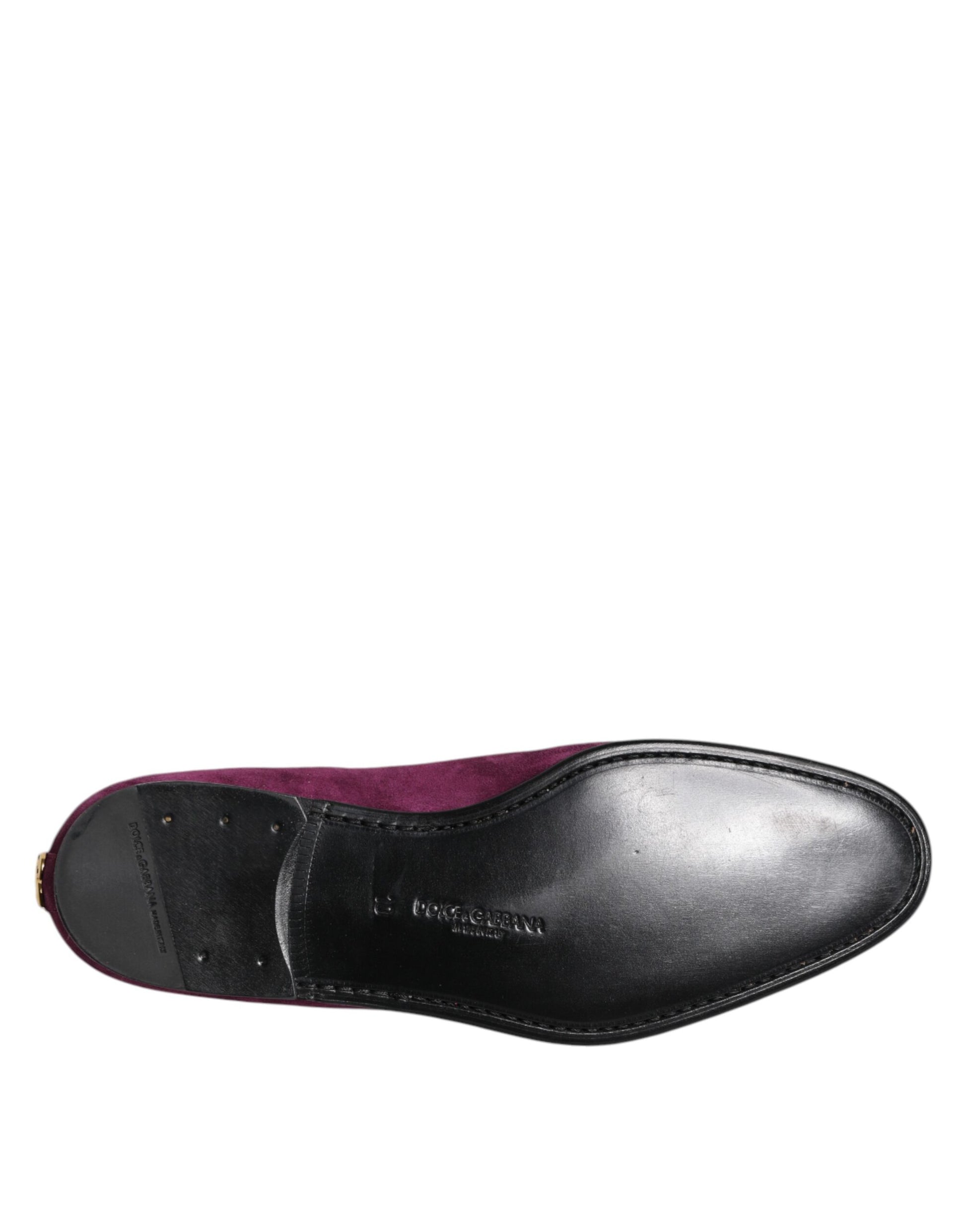Purple Velvet Slip On Loafers Formal Shoes