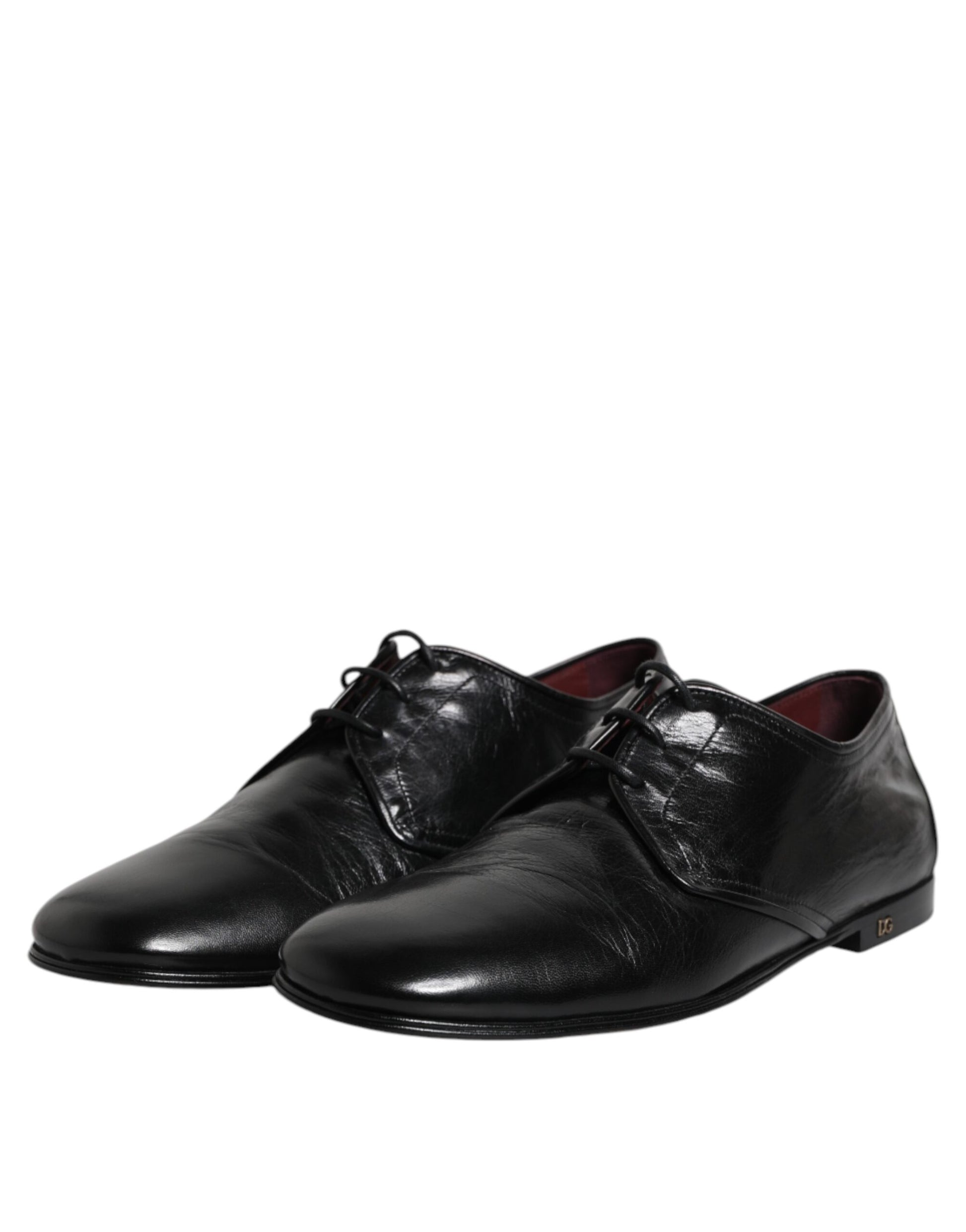 Schwarze Derby-Schnürschuhe aus Leder