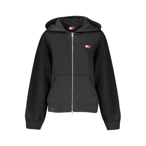Schwarzer Damen-Hoodie aus Baumwolle