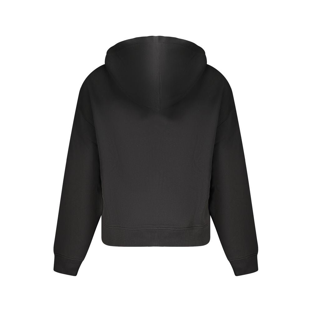 Schwarzer Damen-Hoodie aus Baumwolle