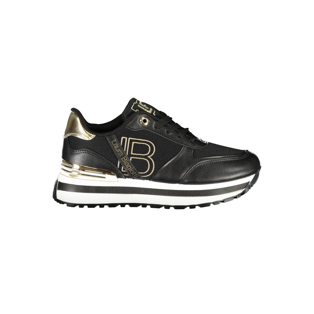 Schwarzer Polyester-Sneaker für Damen