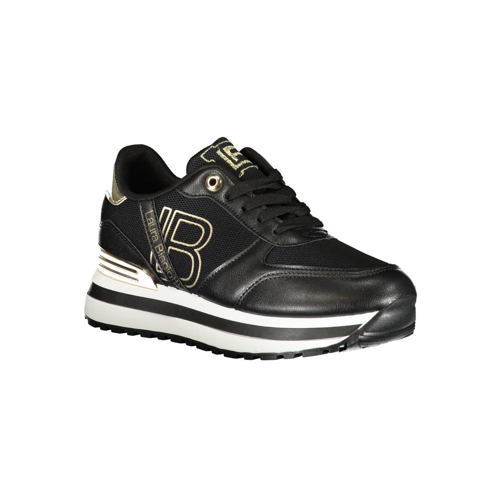 Schwarzer Polyester-Sneaker für Damen