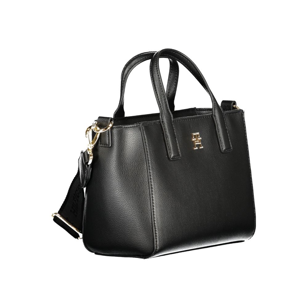 Schwarze Polyester Damen Handtasche