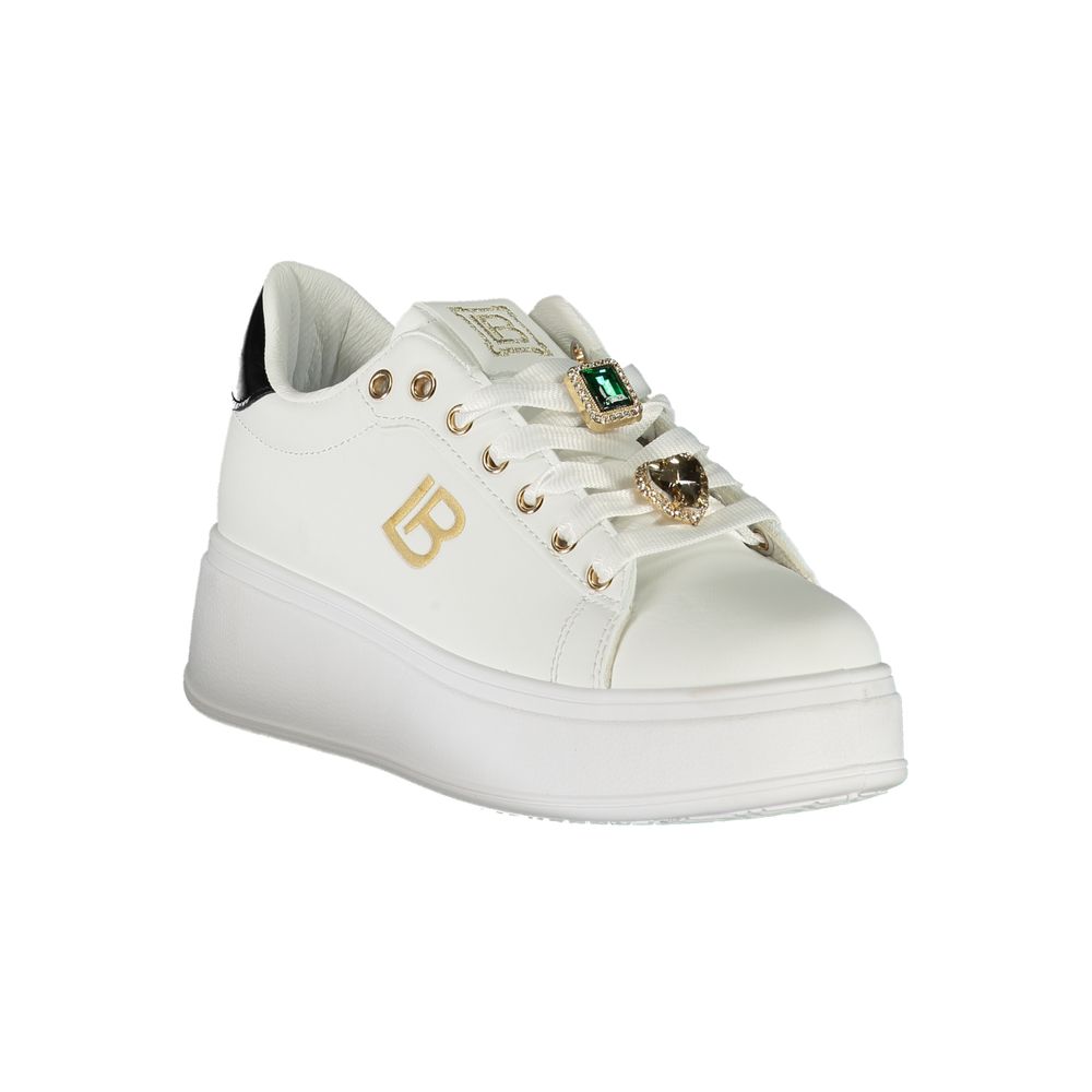 Weiße Synthetik Damen Sneaker