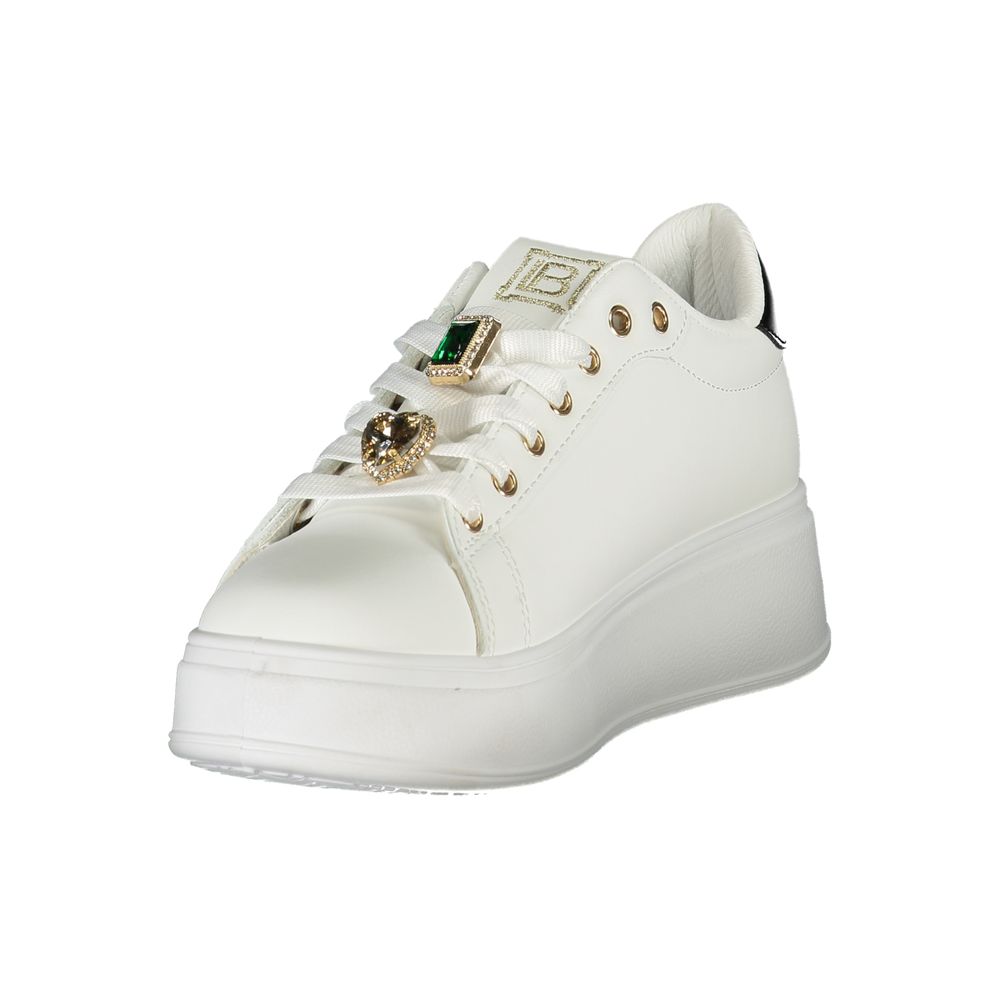 Weiße Synthetik Damen Sneaker