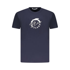 Blaues Herren-T-Shirt aus Baumwolle