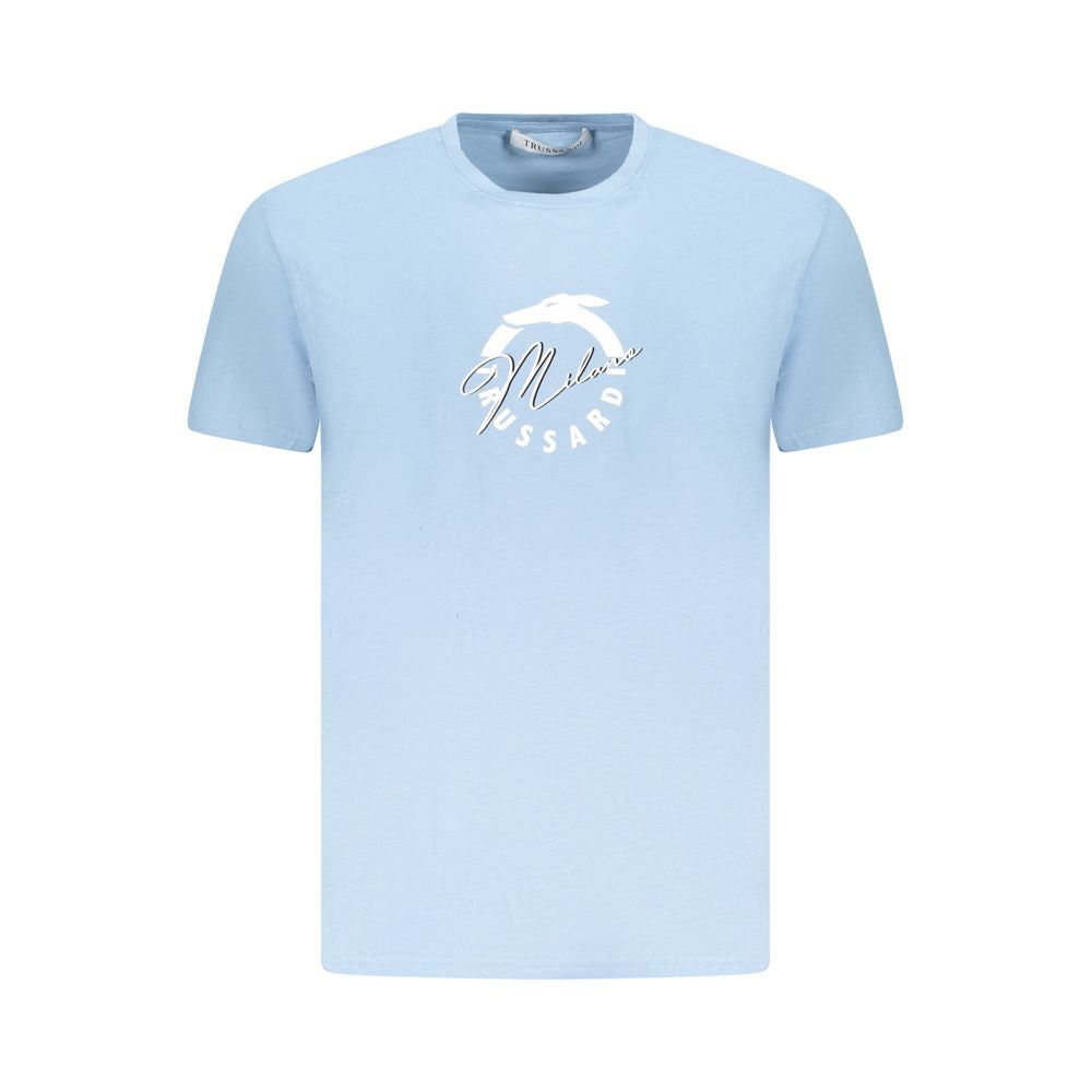 Hellblaues Herren-T-Shirt aus Baumwolle