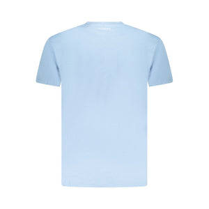 Light Blue Cotton Men T-Shirt