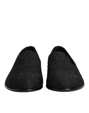 Schwarze Slipper aus Jacquard – Formelle Schuhe