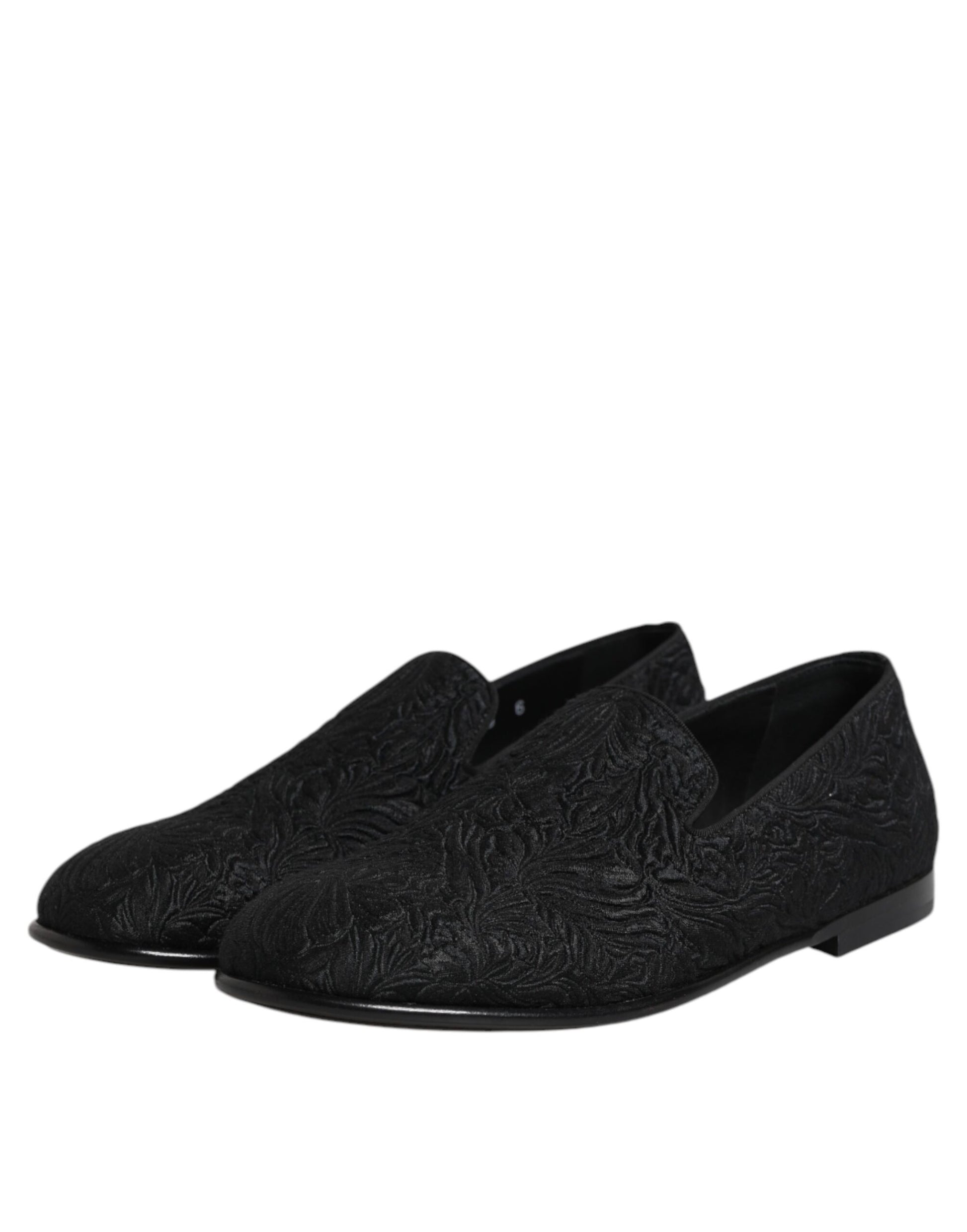 Schwarze Slipper aus Jacquard – Formelle Schuhe