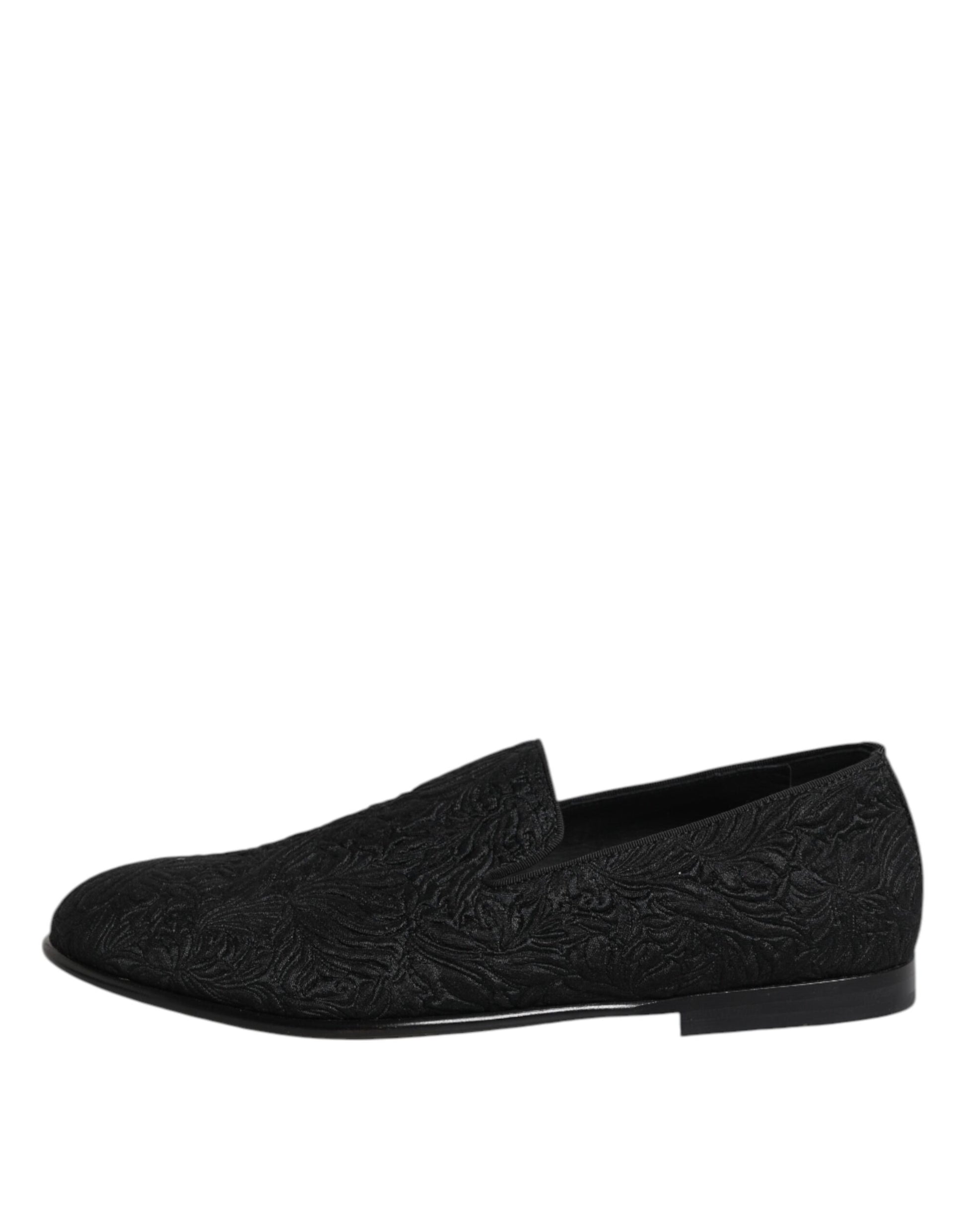 Schwarze Slipper aus Jacquard – Formelle Schuhe