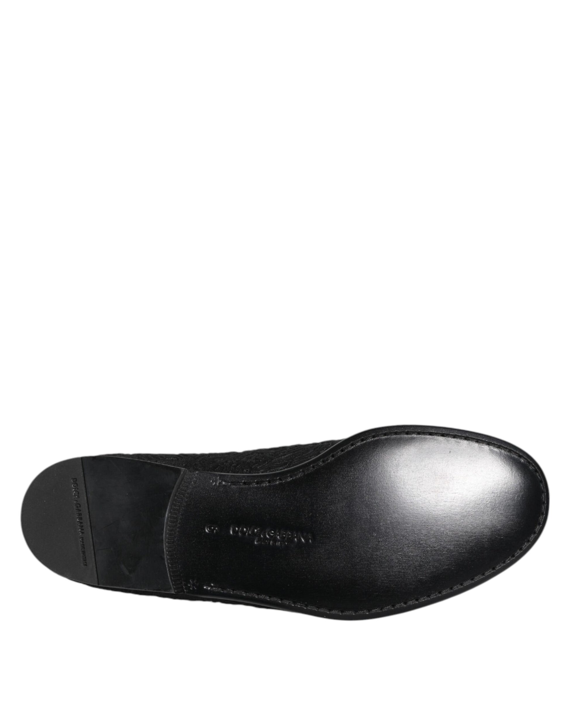 Schwarze Slipper aus Jacquard – Formelle Schuhe