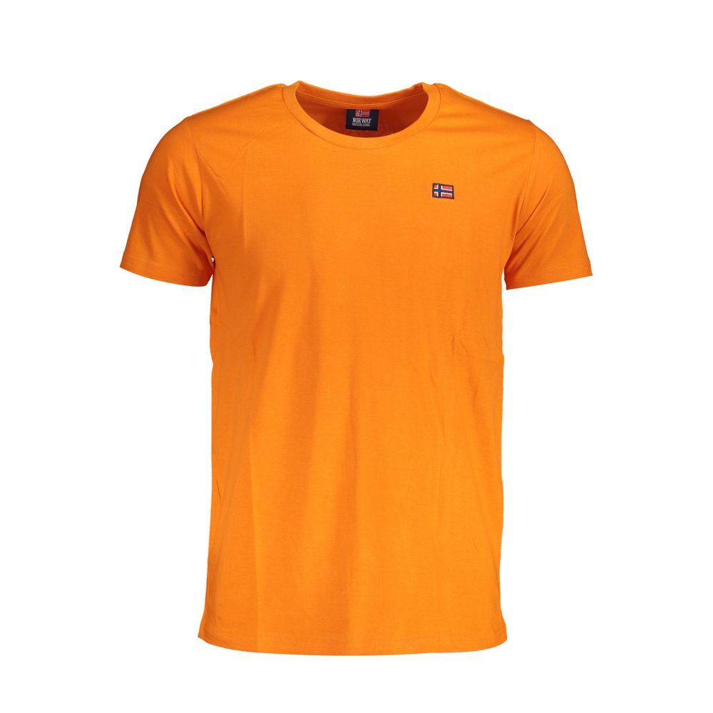 Orangefarbenes Herren-T-Shirt aus Baumwolle