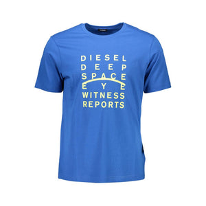Blaues Herren-T-Shirt aus Baumwolle
