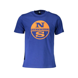 Blaues Herren-T-Shirt aus Baumwolle