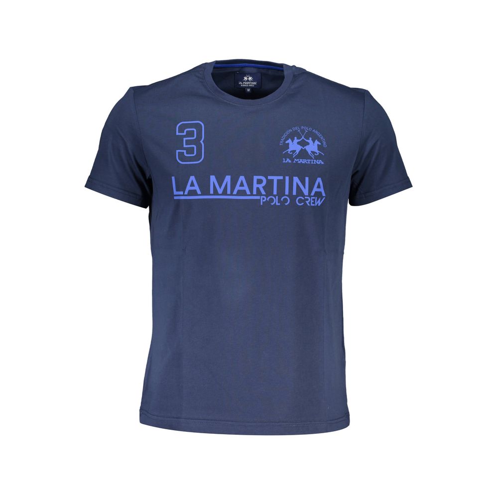 Blaues Herren-T-Shirt aus Baumwolle