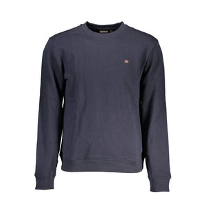 Blauer Baumwollpullover für Herren