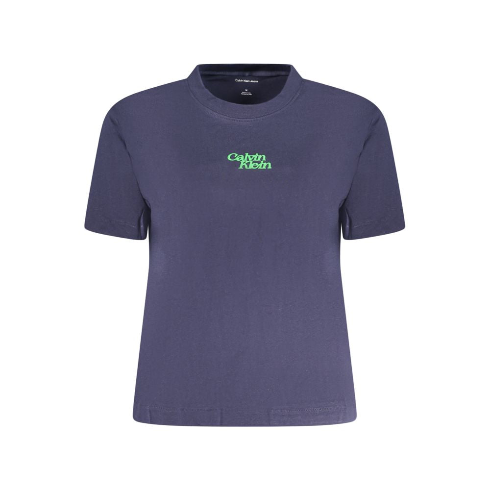 Blaues Damen-T-Shirt aus Baumwolle