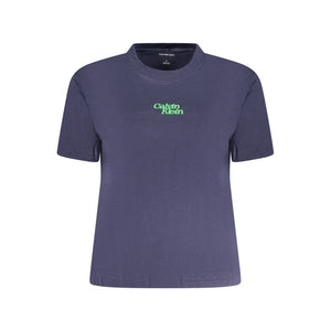 Blue Cotton Women T-Shirt