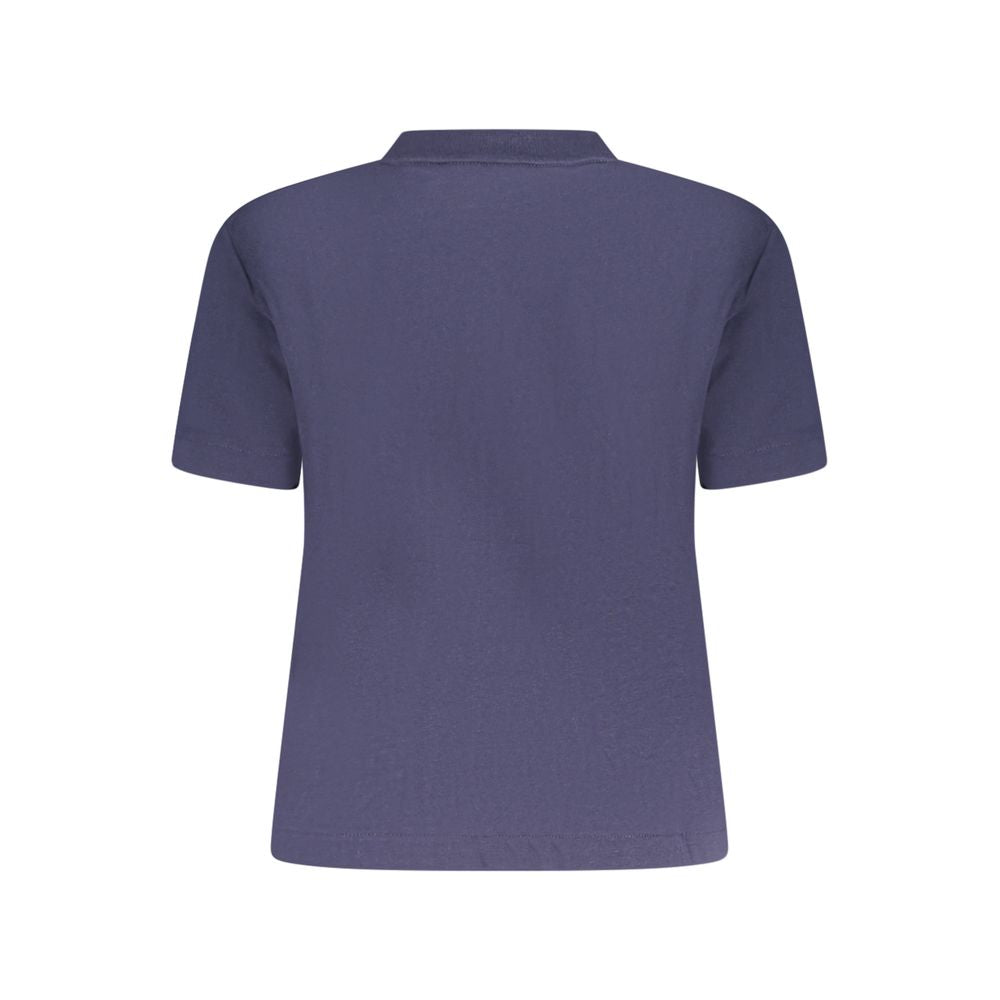 Blaues Damen-T-Shirt aus Baumwolle