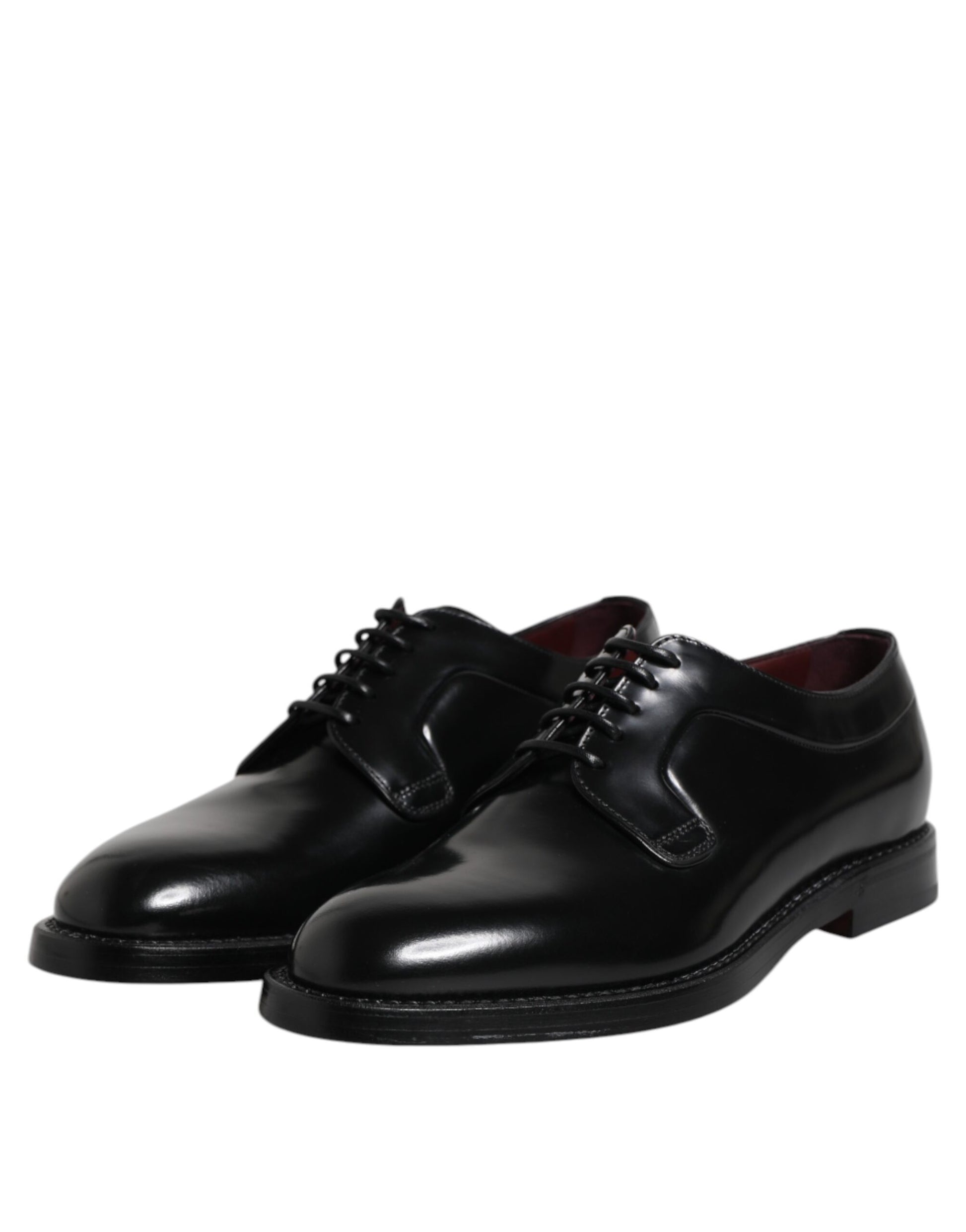 Schwarze Derby-Schnürschuhe aus Leder