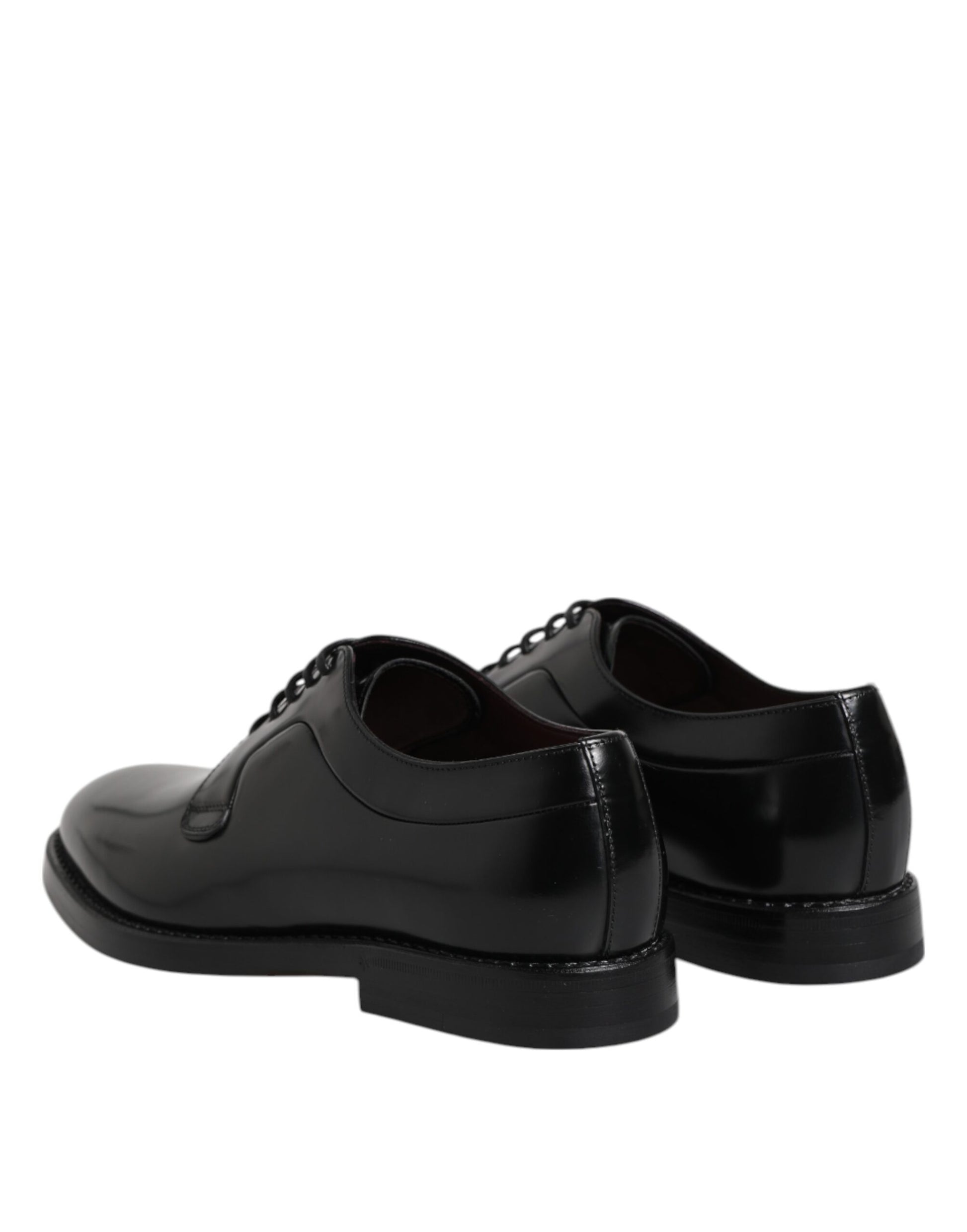 Schwarze Derby-Schnürschuhe aus Leder