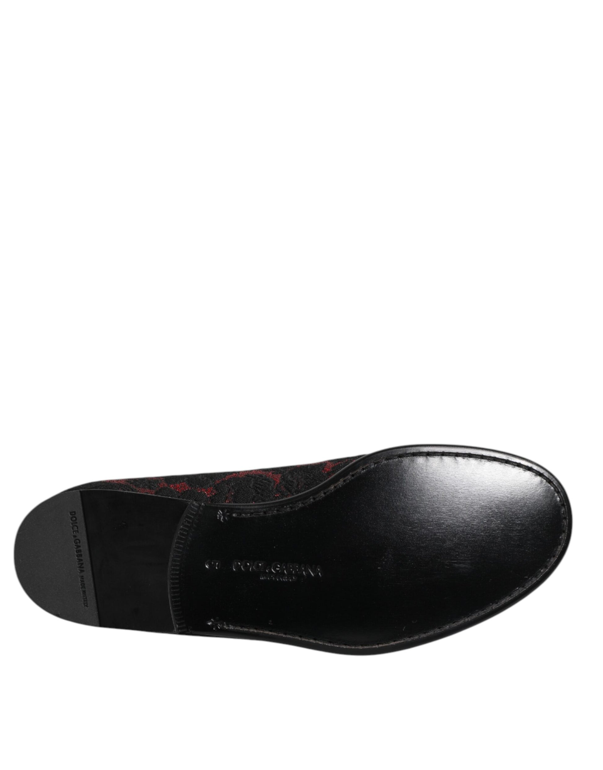 Rot-schwarze Jacquard-Slipper zum Hineinschlüpfen