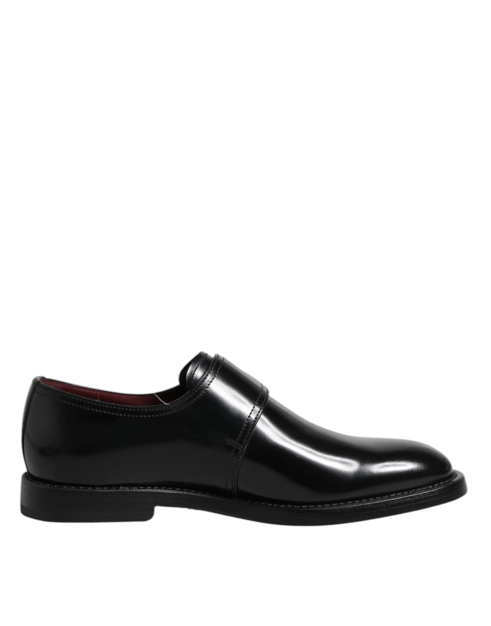 Schwarze formelle Derby-Schuhe aus Leder mit Monkstrap