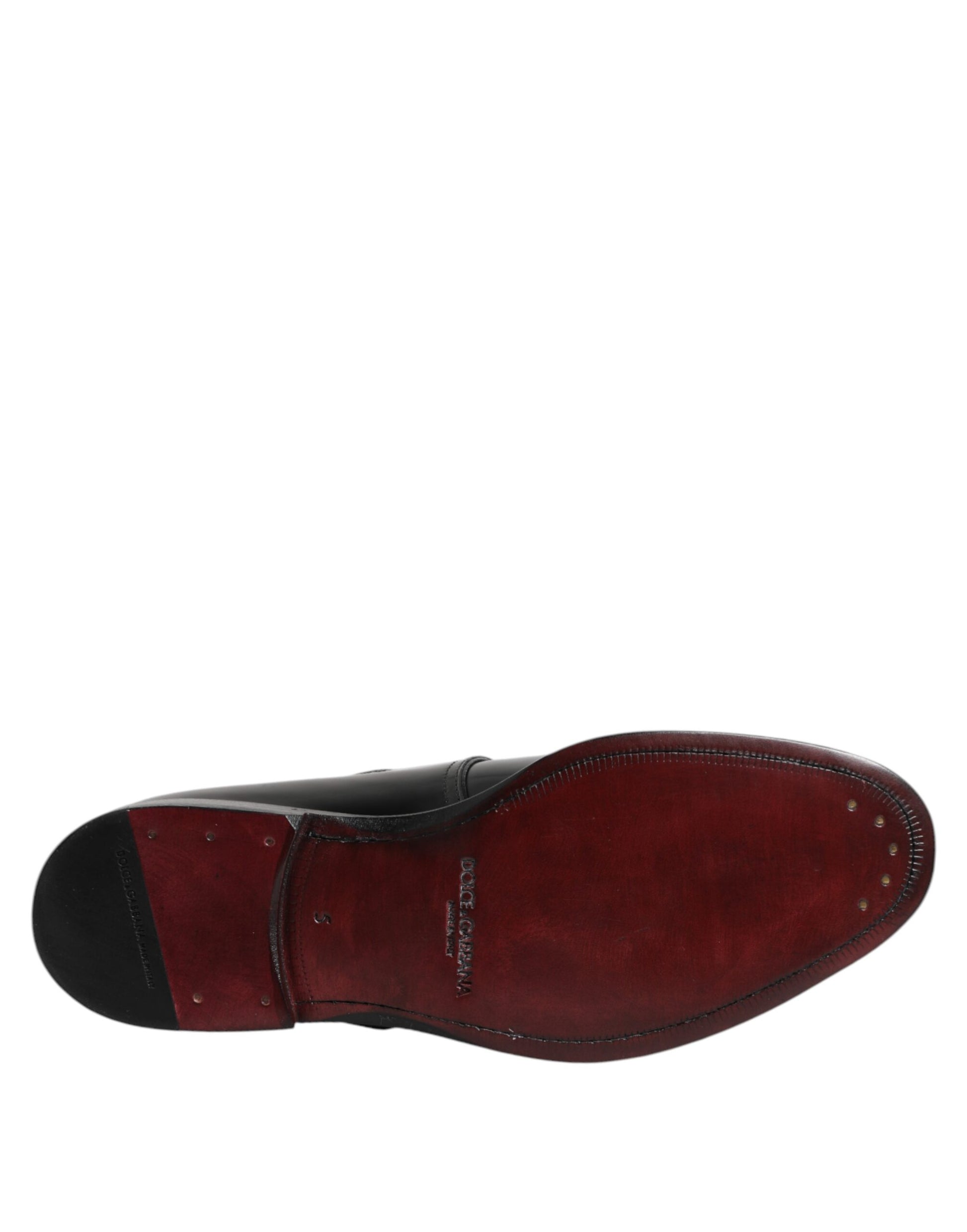 Schwarze formelle Derby-Schuhe aus Leder mit Monkstrap