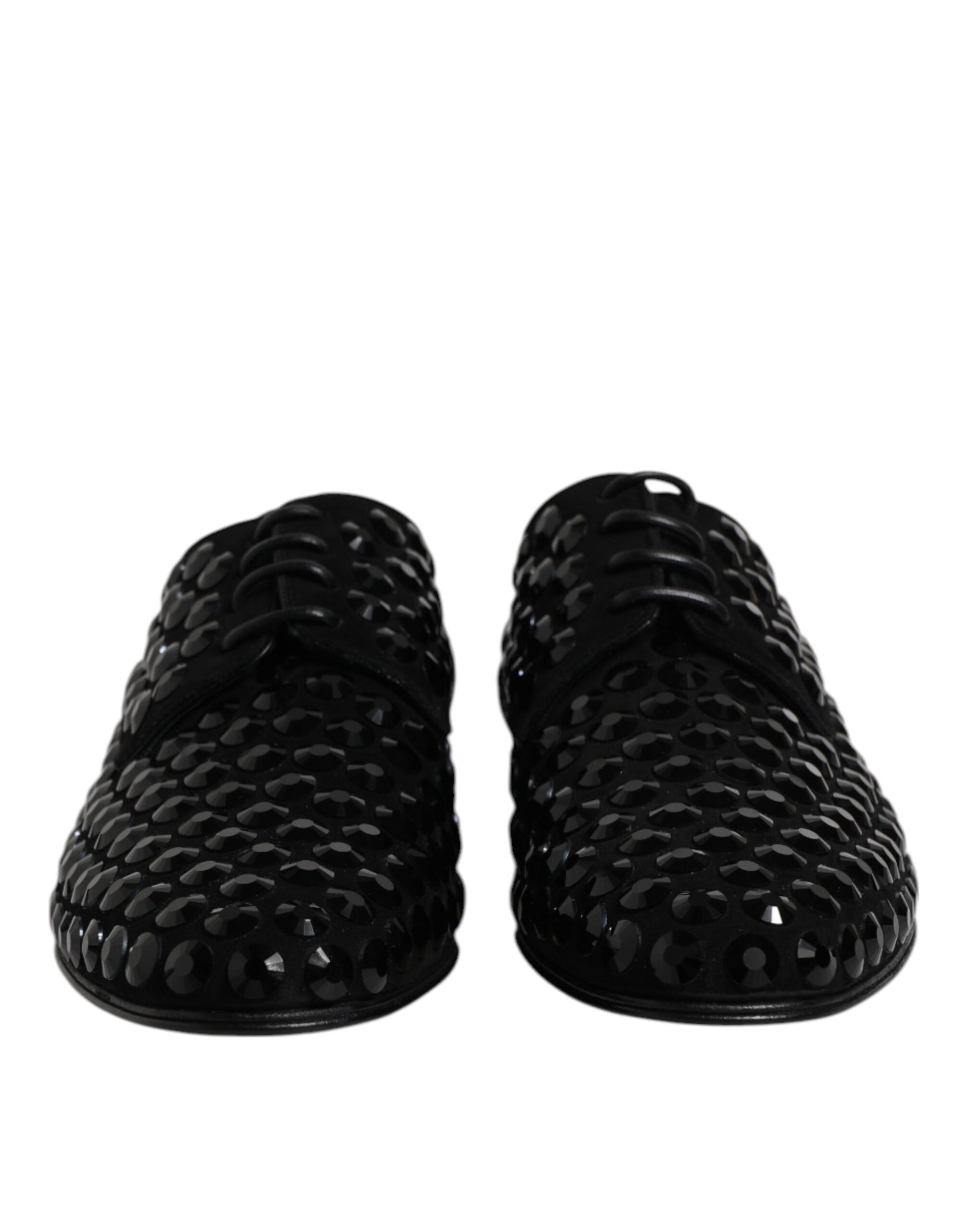 Derby-Schuhe aus schwarzem Wildleder mit Strass