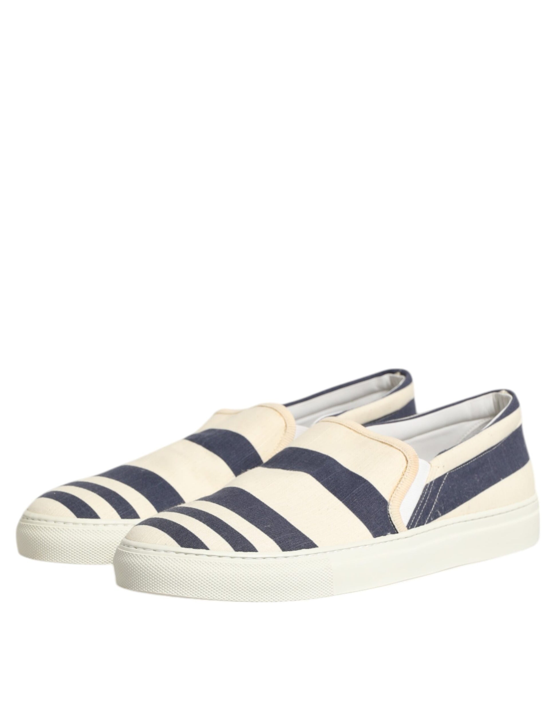 Blau Weiß Gestreiften Canvas Männer Low Top Casual Schuhe