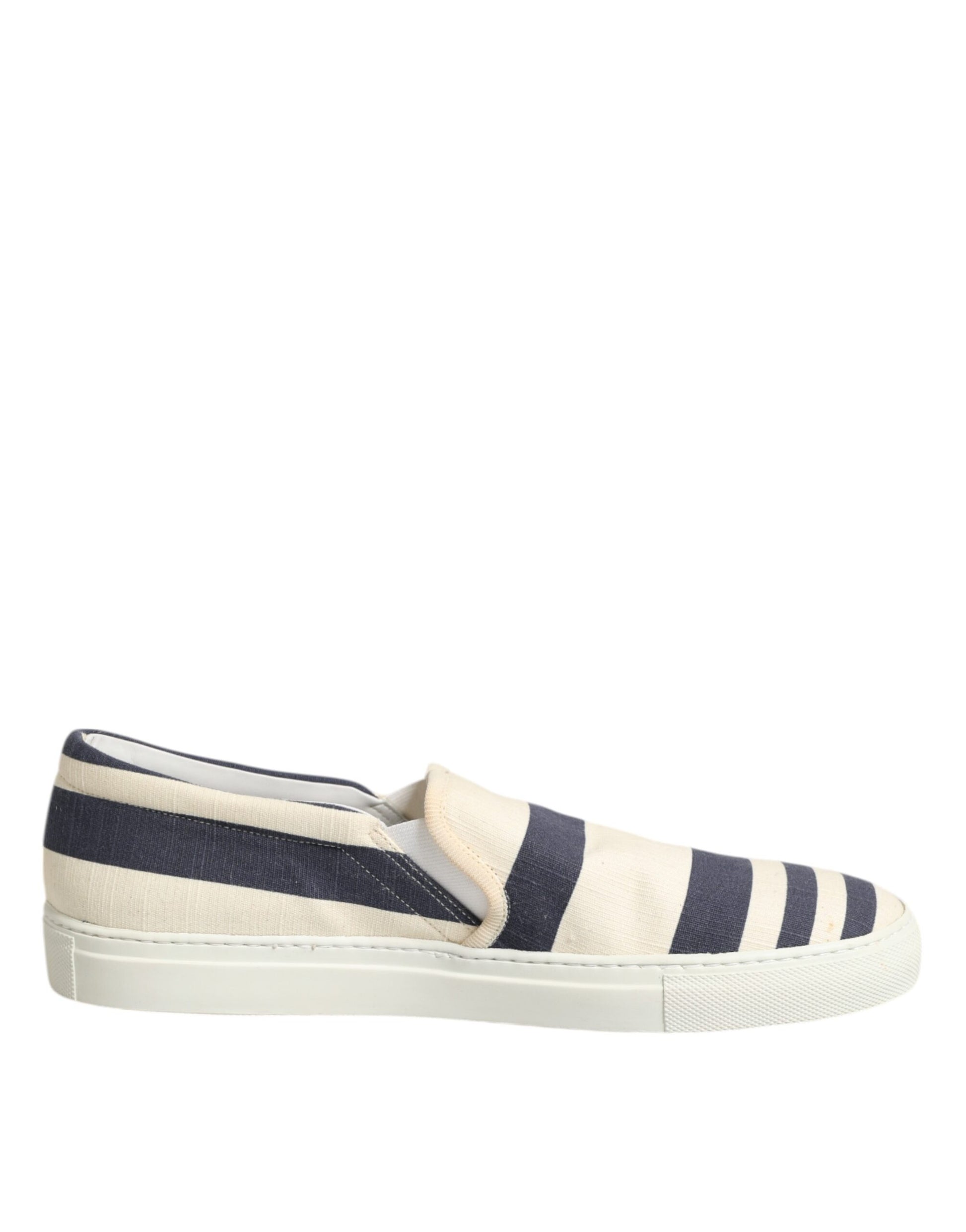 Blau Weiß Gestreiften Canvas Männer Low Top Casual Schuhe